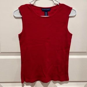 Karen Scott Red Knit High Neck Tank